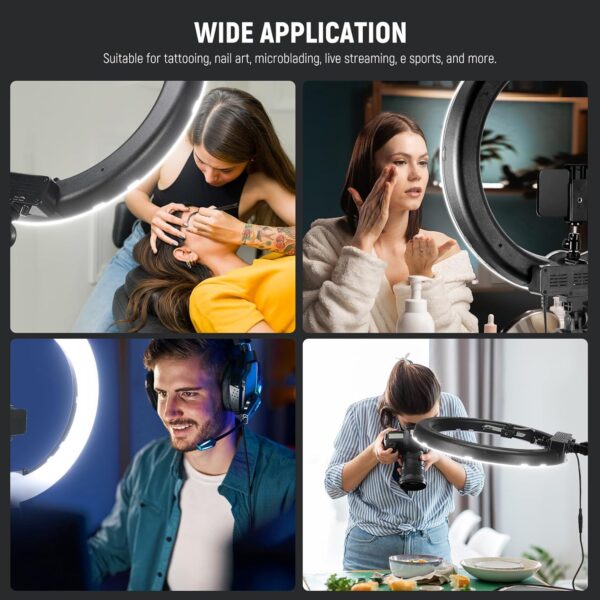 71SmdMj4EEL._AC_SL1500_.jpg NEEWER Ring Light Kit: 18"/45cm Outer 55W 5600K Dimmable LED Ring Light, Light Stand, Carrying Bag for Camera, Smartphone, YouTube, TikTok, Self Portrait Shooting, Black