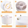 71UFETmGsGL._AC_SL1500_.jpg Desk Organisers Pen Holder 360° Rotating Makeup Organiser Stationary Desk Organisers with 5 Compartments Pen Pot for Home Office School Classroom, White