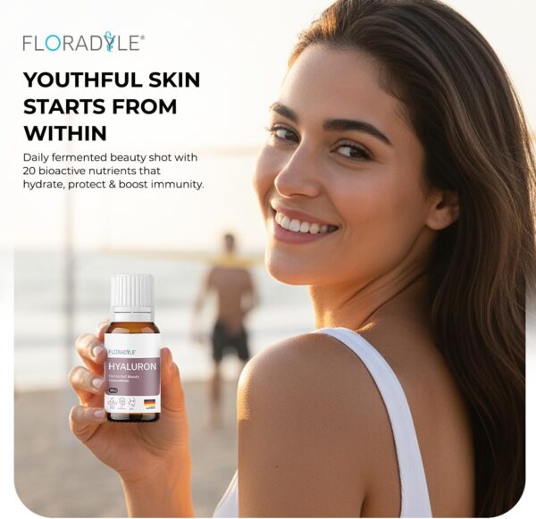 71Uu2B2IT9L._AC_SL1500_.jpg Hyaluron Fermented Beauty Concentrate | 20 Bioactive Nutrients for Deep Hydration, Glow & Cellular Renewal | Immunity Boosting Shot | Vegan & Sugar-Free | 20ml (Pack of 7)