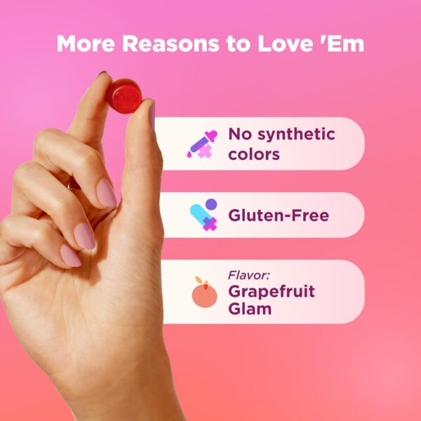 OLLY Hair Skin and Nails Gummies - Undeniable Beauty with Biotin 2500mcg Per 2 Gummies, Keratin & Vitamin C - Supports Healthy Hair, Skin, & Nails - Grapefruit Flavor - 60 Count