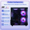 71W0gm3PhOL._AC_SL1500_.jpg suevery Prebuilt Gaming PC Desktop, Ryzen 5 6-Core 3.6GHz Up to 4.1GHz | 16GB DDR4 RAM | 512G SSD | RX 560 4G Graphics Card | Wi-Fi 6, Gamer Computer Tower for Home Office, Black