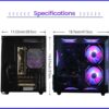 71WHe9L6q2L._AC_SL1500_.jpg suevery Prebuilt Gaming PC Desktop, Ryzen 5 6-Core 3.6GHz Up to 4.1GHz | 16GB DDR4 RAM | 512G SSD | RX 560 4G Graphics Card | Wi-Fi 6, Gamer Computer Tower for Home Office, Black