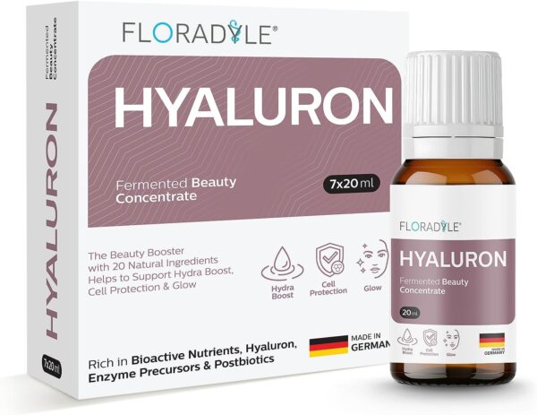 71WTKuR9ccL._AC_SL1500_.jpg Hyaluron Fermented Beauty Concentrate | 20 Bioactive Nutrients for Deep Hydration, Glow & Cellular Renewal | Immunity Boosting Shot | Vegan & Sugar-Free | 20ml (Pack of 7)