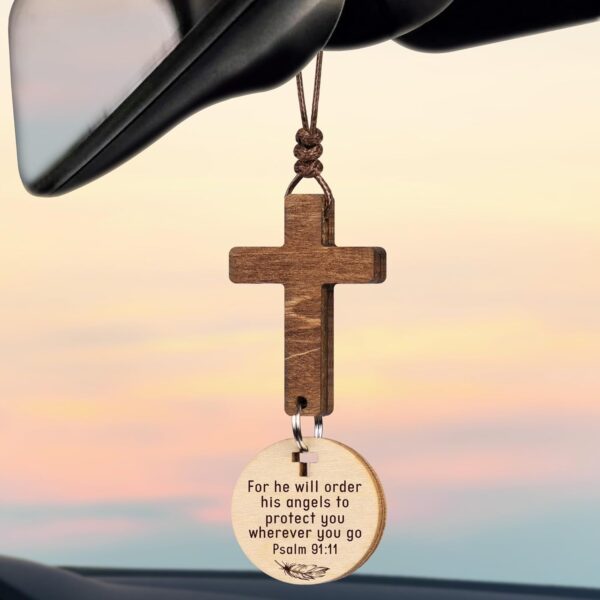 71Wl1P2LlTL._AC_SL1500_.jpg Cross for Car Mirror Hanging Christian Gifts for Men, Dad, Women, Bible Study - Scan Phone for Daily Bible Verse Car Rearview Decor Accessories for Truck Driver, Jesus Religious Gift