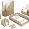 71X4kMc6e1L._AC_SL1448_.jpg BLU MONACO 6 Piece Cute Gold Desk Organizer Set - Desk Organizers and Accessories for Women - Cute Office Gold Desk Accessories - Desktop Organization
