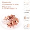 KAAKOW Rose Gold Desk Organizers and Accessories Office Supplies Set Stapler, Pen Holder, Phone Holder, Scissors, Pen, Ruler, 30 Paper Clips, 22 Binder Clip, 20 Tacks and 1000pcs Staples
