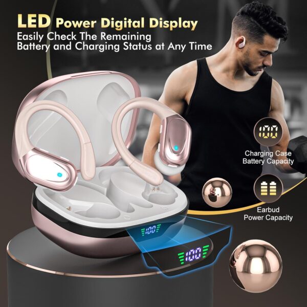 71Xyu72xaeL._AC_SL1500_.jpg HAOYUYAN Wireless Earbuds, Sports Bluetooth Headphones, LED Power Display Ear Buds with 80Hrs Playtime, Noise Canceling Headset, IPX7 Waterproof Earphones for Workout/Running