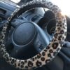 71Y91aYJmBL._AC_SL1500_.jpg Audel Zebra Car Seat Cover Set with 2 Seat Belt Pads & Universal 15 Inch Steering Wheel Cover Fit for Car, Truck, SUV, or Van (Leopard)