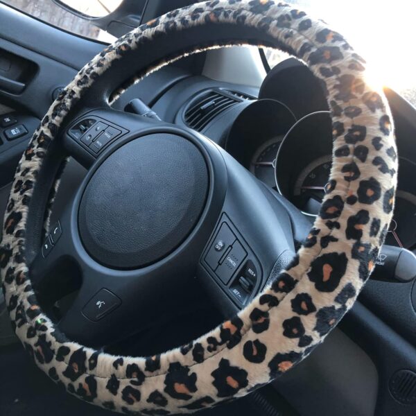 71Y91aYJmBL._AC_SL1500_.jpg Audel Zebra Car Seat Cover Set with 2 Seat Belt Pads & Universal 15 Inch Steering Wheel Cover Fit for Car, Truck, SUV, or Van (Leopard)