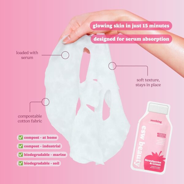 71YzkcMISpL._SL1500_.jpg ESW Beauty Strawberries & Cream Soothing Korean Face Mask – Vitamin C, Centella & Vitamin E for Sensitive Skin, Hydration & Barrier Support – Skincare Gifts for Women