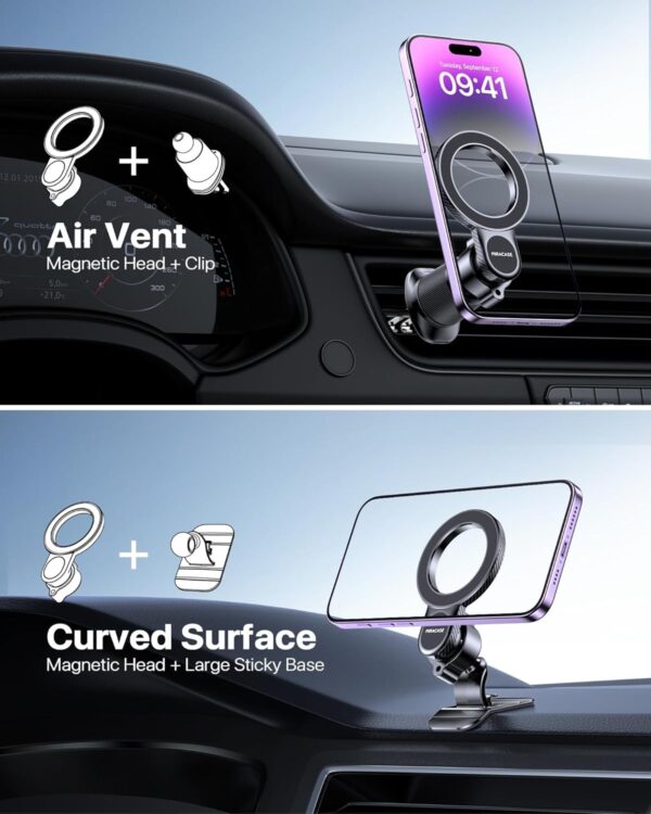 71ZyW2xJgL._AC_SL1500_.jpg Miracase for MagSafe Car Mount【Won’t Block Vent & 20 Strongest Magnets】 Magnetic Phone Holder for Car Phone Holder Mount Dash for Car Accessories for Women Men for iPhone 17 Pro Max Air 16 15 14 13 12