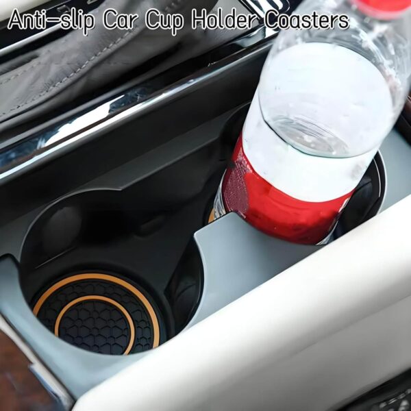 71a92BYJo5L._AC_SL1500_.jpg Car Cup Holder Coaster, 2.75 Inch Anti-Slip Shockproof Plastic Insulation Cup Mats Car Coasters Cup Holder Insert Universal Car Accessories Interior for Most Cars, SUV, Truck (Yellow,2)