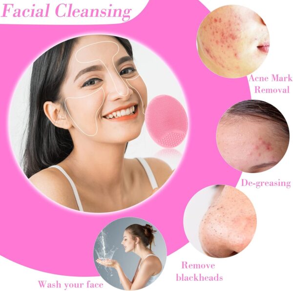 71b1PuOB0vL._AC_SL1500_.jpg Nuogo 40 Pack Facial Cleansing Brush Face Scrubber Face Exfoliator Exfoliating Brush Soft Silicone Scrubber Handheld Wash Scrub Pad Tool for Deep Cleaning Pore Blackhead Delicate Dry Skin Care Women