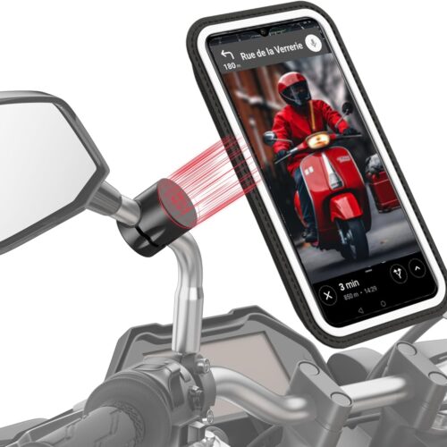 71bKgKdbYNL._AC_SL1500_.jpg Shapeheart - Magnetic motorbike mirror phone holder Pro Moped phone holder smartphone holder Anti vibrations waterproof mount 360° orientation
