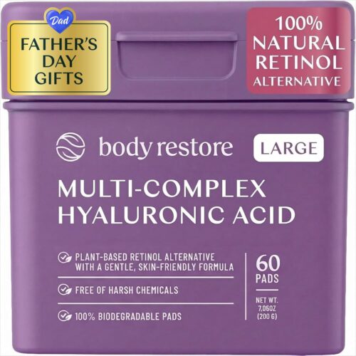 71bxPt1RNUL._SL1500_.jpg Body Restore Bakuchiol Toner Pads – Fathers Day Gift for Dad, Korean Skin Care, Face Wipe with Niacinamide and Hyaluronic Acid, Birthday Gifts for Women and Men