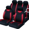 Sakura Car Seat and Headrest Covers Carnaby Red SS5293 - Full Set Universal Size Elasticated Hems Side Airbag Compatible Washable Easy Fit