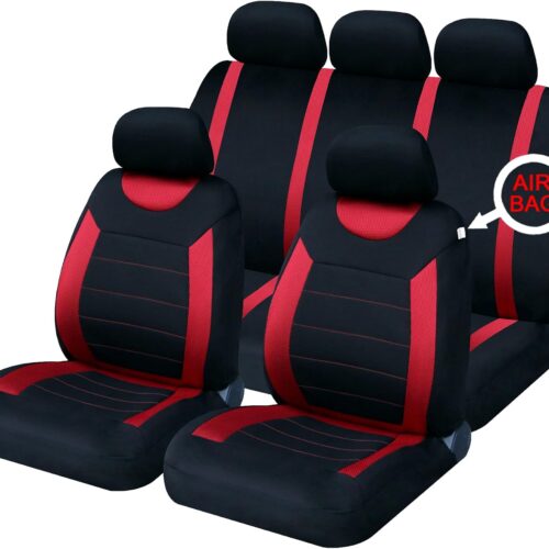 71bzt7f4efL._AC_SL1500_.jpg Sakura Car Seat and Headrest Covers Carnaby Red SS5293 - Full Set Universal Size Elasticated Hems Side Airbag Compatible Washable Easy Fit