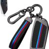 71dfVHgSW7L._AC_SL1500_.jpg for BMW Key Fob Cover with Keychain, Carbon Fiber Metal Key Fob Case Fit for BMW 2025 2026 New X5 X7 7 iX X6 i5 M60 i7 Series, Full Protection Car Key Cover Shell Accessories for Man and Woman