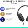 Logitech Zone Vibe 100 Lightweight Wireless Over Ear Headphones with Noise Canceling Microphone, Advanced Multipoint Bluetooth Headset, Works with Teams, Google Meet, Zoom, Mac/PC - Graphite