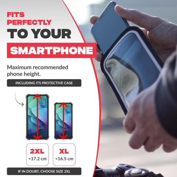 71ebuLUSI-L._AC_SL1500_.jpg Shapeheart Magnetic Bike Phone Holder - XL Waterproof Touchscreen Pouch - Universal Handlebar Mount for MTB, Motorcycle, E-Scooter - Detachable Smartphone Case - Quick and Stable Setup