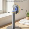 Nulaxy Magnetic Cell Phone Stand with 2 Metal Rings, 360 Rotating Fully Aluminum Smartphone Stand for Desk, Office Accessories Adjustable Phone Holder Compatible with All Phones MagSafe Case, Grey