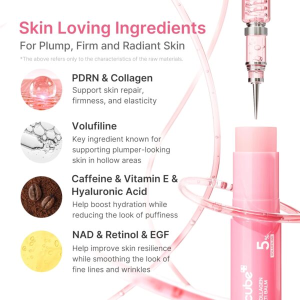 71f1w1hsbvL._SL1500_.jpg medicube PDRN Pink Collagen Volume Multi Balm Stick | Volufiline, PDRN, NAD, Collagen | Face & Body Balm for Under-Eyes, Neck, Forehead, Smile Lines, Lips | Plumping, Radiance, Line Care | K-Beauty