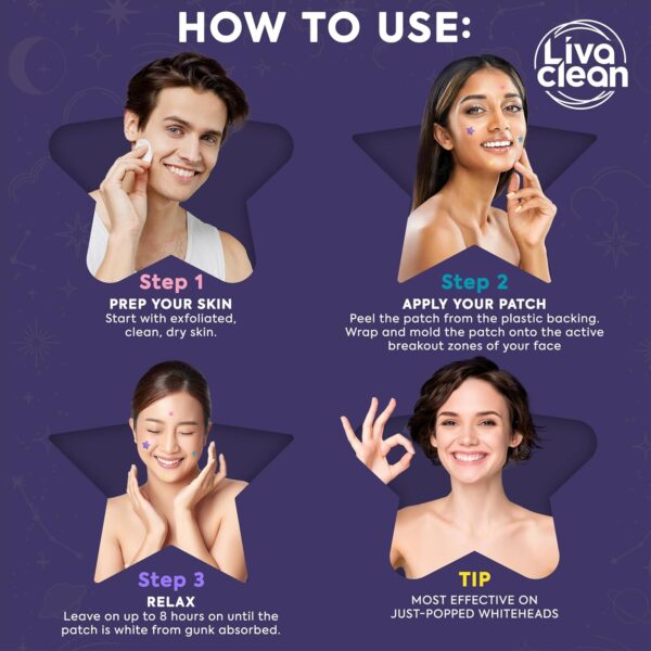 71f2Z8DvcEL._SL1500_.jpg Livaclean 240CT Star Pimple Patches for Face w/ Hydrocolloid, Tea Tree oil & Salicylic Acid - Zit Stickers, Hydrocolloid Acne Patches for Face - Cute Pimple Patch, Acne Stickers