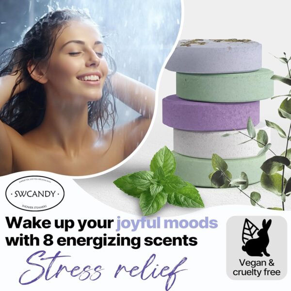 71f6XRKjU2L._AC_SL1500_.jpg Shower Steamers Aromatherapy Birthday Gifts for Women - SWCANDY 8 Pcs Travel Essentials, Hotel Shower Spa Holidays Mom Wife Grandma Sister Her Self Care Relaxation with Natural Essential Oils Home