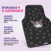 Kuromi Carpet Car Floor Mats - Universal Fit for Cars, SUVs & Trucks - Black with Kuromi Print & Purple, Pink Accents - Front & Rear Set, 4 Piece