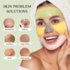 SHVYOG 4Pcs Face Mask Set - Turmeric Clay Mask, Vitamin C, Green Tea, Rose, Dead Sea Mud Mask, Skin Care Mask for Deep Cleansing, Refining Pores, Valentine's Day Gifts for Women- 240g