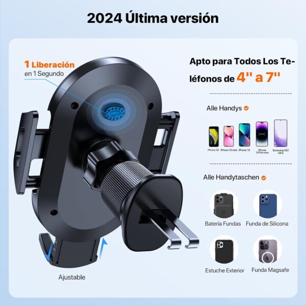 Miracase Mobile Phone Holder for Car [New Double Hook Made of Steel] Mobile Phone Holder Car for Air Vent Compatible with iPhone 14/13/12 Samsung Xiaomi and Other Smartphones Series