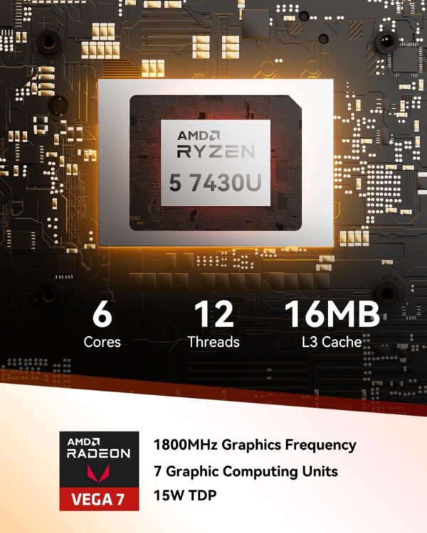 71hdDvHh-yL._AC_SL1500_.jpg GEEKOM A5 Mini PC Business Idea Home Server/Light Gaming, AMD Ryzen 7430U, 16GB RAM(Expandable to 64GB), 512GB NVMe SSD, Windows 11 Pro Desktop Computer, Supports Quad Display/4K Video Streaming