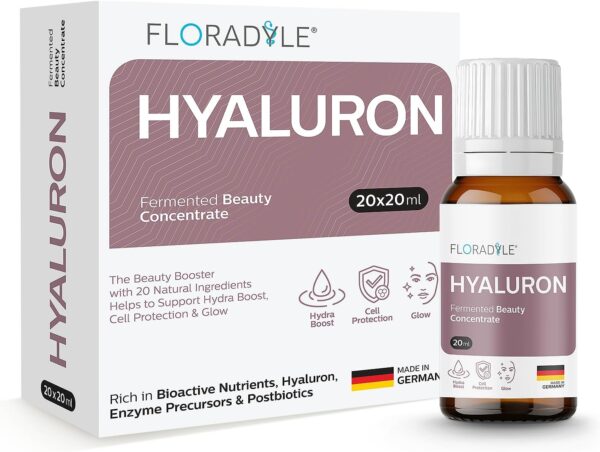 71htsms6iaL._AC_SL1500_.jpg Hyaluron Fermented Beauty Concentrate | 20 Bioactive Nutrients for Deep Hydration, Glow & Cellular Renewal | Immunity Boosting Shot | Vegan & Sugar-Free | 20ml (Pack of 20)