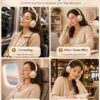 Wentronic Y05 Active Noise Cancelling Over Ear Headphones, Bluetooth 5.3 Wireless Headphones with Mic, 48H Playtime, USB-C Fast Charging, Hi-Res Audio, Starlight