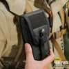 WYNEX Tactical Phone Pouch Molle,Smartphone Holster Bag EDC Utility Cellphone Lock Card Holder Organizer Fit for Waist Belt Case Include Tactical Gear Clip and U.S.A Patch