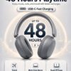 71j83XpFRaL._AC_SL1402_.jpg Wentronic Y05 Bluetooth Over-Ear Headphones with Active Noise Cancelling, Hi-Res Audio, 48H Playtime, Built-in Mic, Wired/Wireless, Works with iOS, Android & PC, Grey