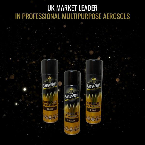 71jjXhD3NML._AC_SL1500_.jpg 3 x Sovereign Designer Fragrances Savage Greed RADA Car Home Office Gym Turbojet Air Sanitiser Freshener Blast Spray Cans 500ml Bundle