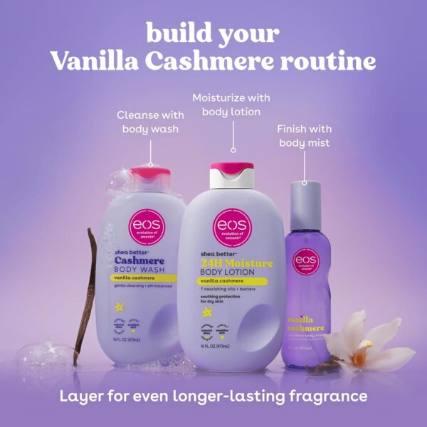71kQ-aAbnJL._SL1500_.jpg eos Shea Better Body Lotion Vanilla Cashmere, 24-Hour Moisture Skin Care, Lightweight & Non-Greasy, Natural Shea, Vegan, Vanilla Body Lotion, 16 fl oz