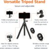 71kU21jitZL._AC_SL1500_.jpg Amazon Basics Portable and Flexible Tripod 25cm/10inch with Wireless Remote and Phone Holder, Black