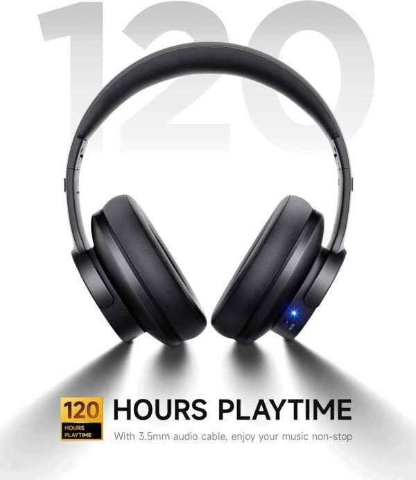 71kZU6YK2YL._AC_SL1500_.jpg Picun B8 Bluetooth Headphones, 120H Playtime Headphone Wireless Bluetooth with 3 EQ Modes, Low Latency, Hands-Free Calls, Over Ear Headphones for Travel Home Office Cellphone PC Black