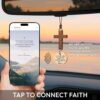 71ko5cCHeXL._AC_SL1500_.jpg Cross for Car Mirror Hanging Christian Gifts for Men, Dad, Women, Bible Study - Scan Phone for Daily Bible Verse Car Rearview Decor Accessories for Truck Driver, Jesus Religious Gift
