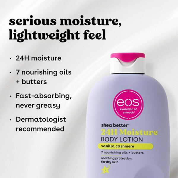 71ktIwsTU1L._SL1500_.jpg eos Shea Better Body Lotion Vanilla Cashmere, 24-Hour Moisture Skin Care, Lightweight & Non-Greasy, Natural Shea, Vegan, Vanilla Body Lotion, 16 fl oz