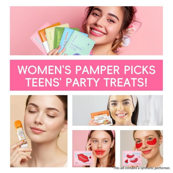 QUIYUM Skincare Set - 26PCS Face Masks & Lip-Eye Masks, Fruit & Turmeric VC Masks Gifts for Women Teen Girls, Travel Size Toiletries for Mother's Day Christmas Birthday