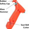 AA Emergency Car Window/Glass Hammer Seatbelt Cutter Rescue Tool AA6240 - Essential For Quick Vehicle Escape – With Mounting Screws And Bracket, Red