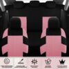 17 Car Seat Cover Full Set for Women, Universal Car Seat Cover, Plush Steering Wheel Cover, Fluffy Soft Wool Handbrake Gear, Suspension Accessories Full SUV(Patterned Pink)