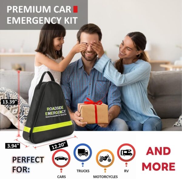71lUeuMm8RL._AC_SL1500_.jpg Emergency Breakdown Kit, 76 in 1 Multifunctional Roadside Assistance Car Breakdown Kit with Jumper Cables, Tow Rope, Triangle, Flashlight, Safety Hammer, etc