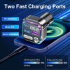 GizmoVine Bluetooth Car Adapter, Radio Receiver Audio FM Transmitter, Wireless Hands Free Phone Digital Kit, USB C QC PD 36W Fast Charger for 12V/24V Cigarette Lighter, U Disk MP3 Music Player Device