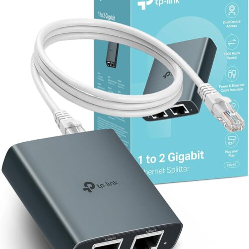 71mLtcV9SqL._AC_SL1500_.jpg TP-Link EH210 Ethernet Splitter,1 to 2 Gigabit Network Switch,1000Mbps High-Speed Ethernet Switch,Plug and Play,LAN RJ45 Internet Splitter with Ethernet/USB Cable for Router,Laptop/PC,TV,Xbox