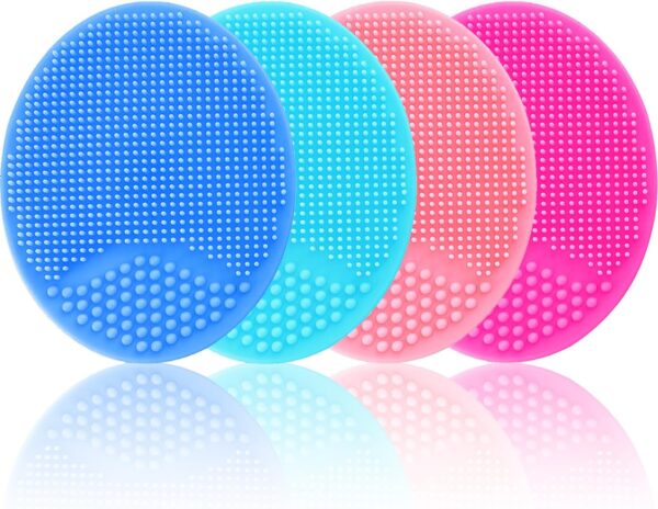 71mUU8Y6yNL._AC_SL1500_.jpg Silicone Facial Cleansing Brush - 4 Pack Face Scrubber & Exfoliator for Deep Cleaning, Soft Brush, Blackhead & Acne Pore Care