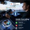 GizmoVine FM Transmitter for Car with 81W Fast Charge (PD 45W & QC3.0 36W), Bluetooth 5.4 Wireless Radio Adapter, Hands-Free Calling, Siri/Google Assistant, Bass Boost & LED Backlit